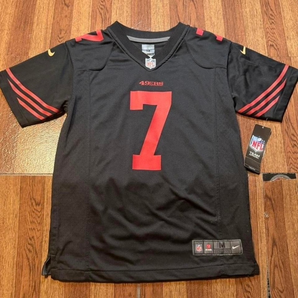 Nike NFL Field Kaepernick #7 49ers Black Red Jersey Youth Medium Brand New